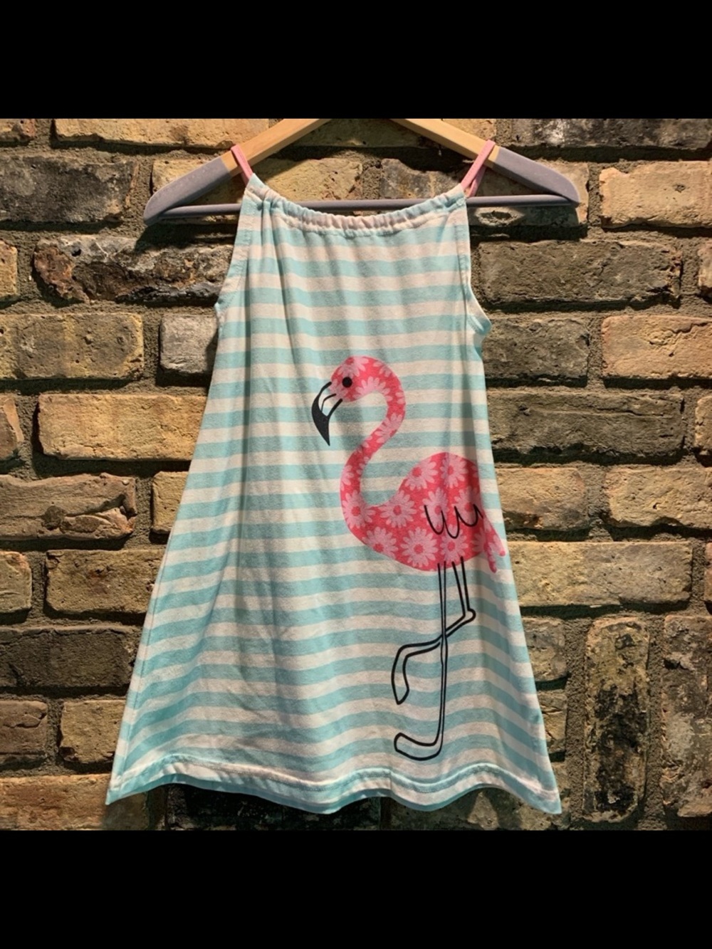 Girls boutique Striped Flamingo summer  Sundress sunshine swing dress size 6